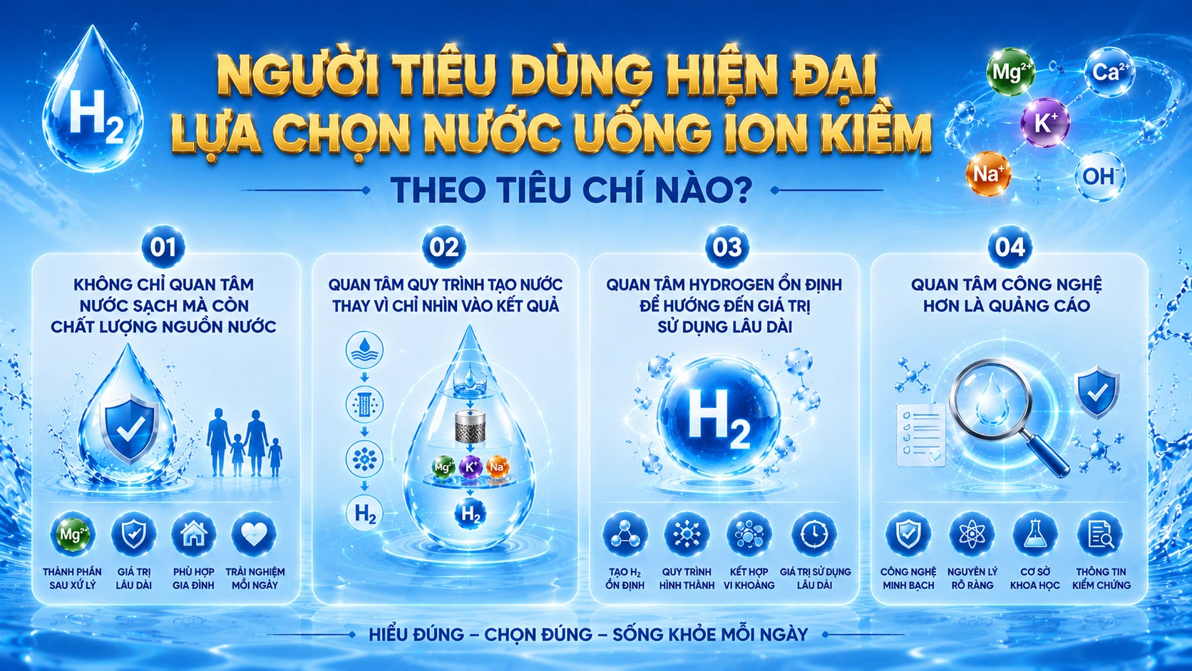 Người tiêu dùng hiện đại lựa chọn nước uống ion kiềm theo tiêu chí nào