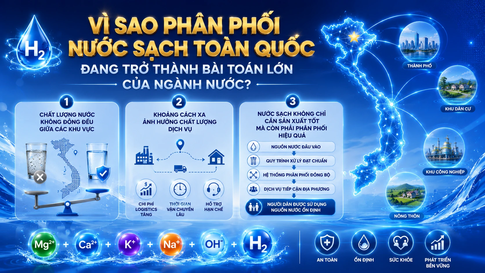 Vì sao phân phối nước sạch toàn quốc đang trở thành bài toán lớn của ngành nước