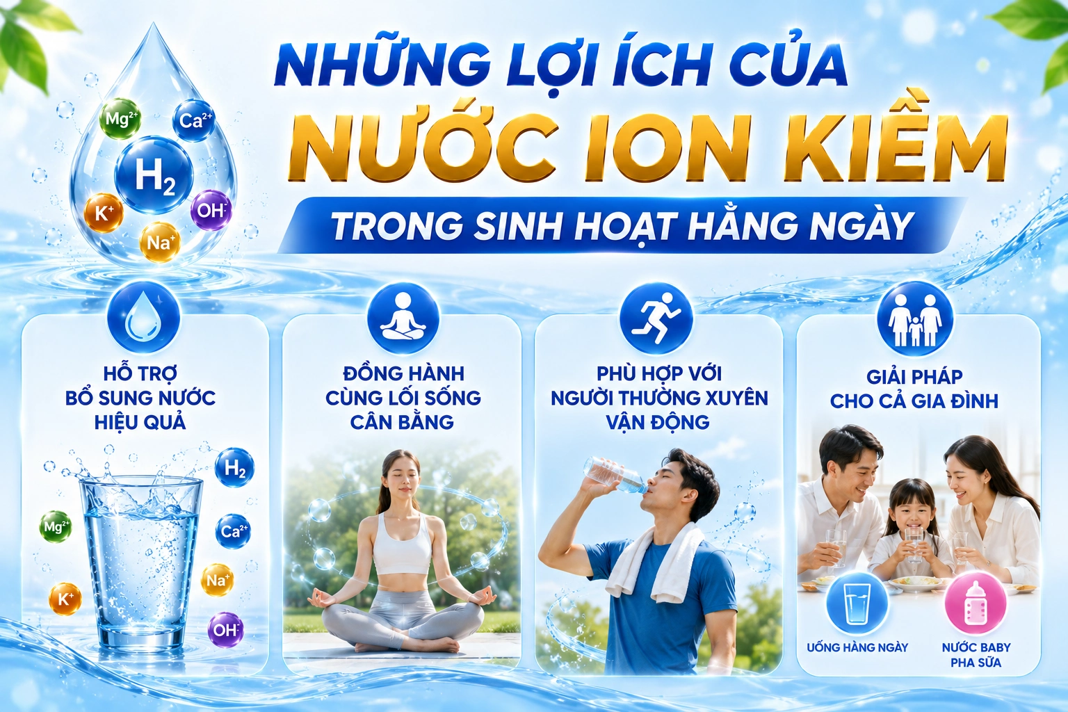 Những lợi ích của nước ion kiềm trong sinh hoạt hằng ngày