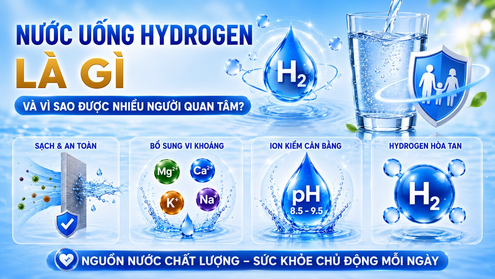Nước uống Hydrogen là gì và vì sao được nhiều người quan tâm